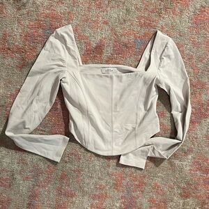 CONTOUR  medium bone crop square neck top